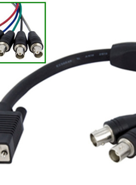 1 ft Coax HD15 VGA to 5 BNC RGBHV Monitor Cable - M/F