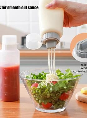 4PCS Plastic Sauce Bottle With Scale Kitchen Seasoning Bottl