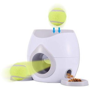 Automatic Pet Feeder Fetch Tennis Ball Launcher Dog Training