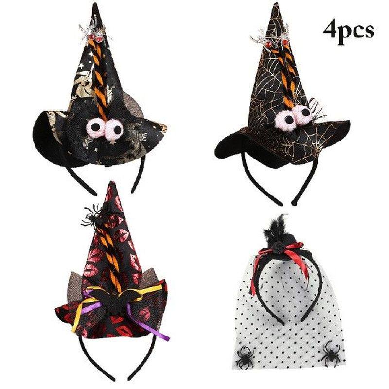 4pcs hair hoop halloween festival party headband spider web