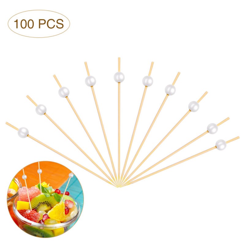 12cm 100 PCS Wooden Toothpick Cocktail Food Skewer Picks Fru