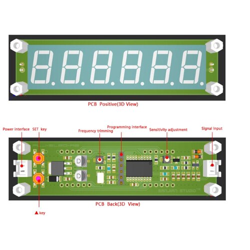 Red LED 6 Digits 0.1MHz-65MHz Frequency Counter Cymometer Te