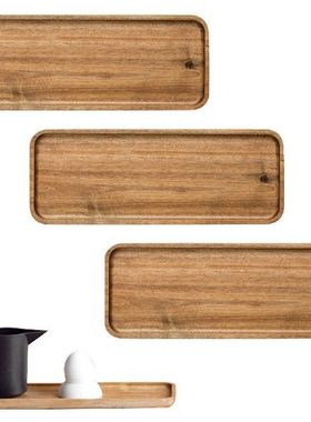3pcs For Fruit Snack Platter Wood Serving Tray Rustic Food