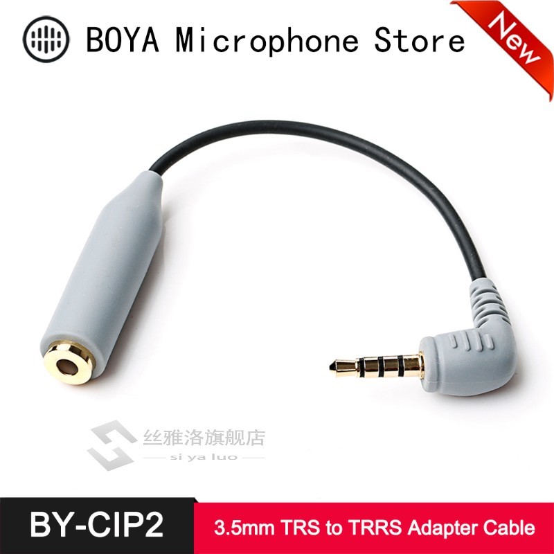 BOYA BY-CIP2 Microphone TRS to TRRS Adapter Cable for iPhone