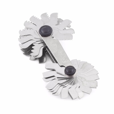 52Pcs Steel Thread Gage Metric Whitworth Screw Pitch Gauge 6