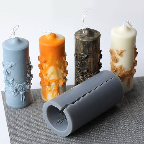 Carved Cylindrical Candle Mold Scented Candle Macking Tools