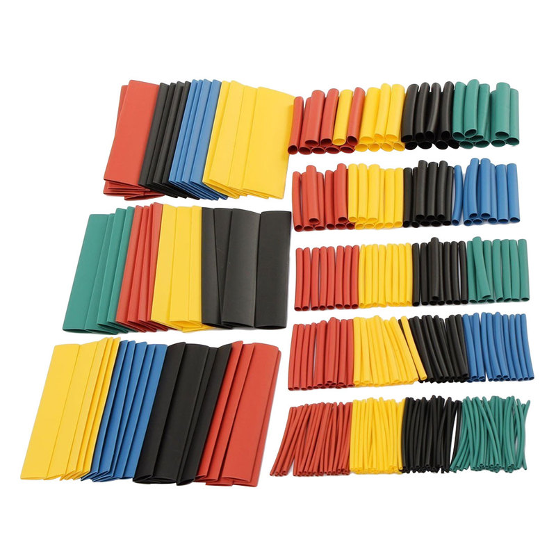 328Pcs 8 Sizes Color Polyolefin 2:1 Halogen-Free Heat Shrink