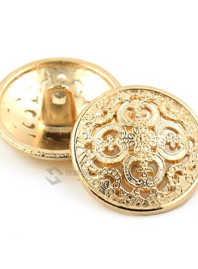5Pcs Metal Button  Clothes Decorative Gold Buttons Round Hol