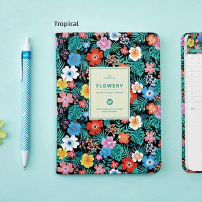New Arrival Cute P Leather Floral Flower Schedule Book Diary