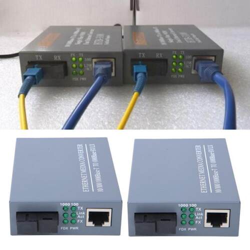 1 Pair HTB-GS-03AB Optical Fiber Media Converter Gigabit Fib