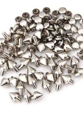 50 Cone Spike Studs Rivets 7x6mm for Handbag Leather Bracele