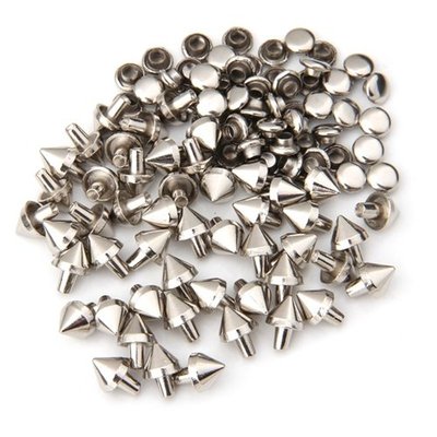 50 Cone Spike Studs Rivets 7x6mm for Handbag Leather Bracele
