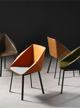 Nordic Chair Light Luxury Leather Chair Dining Room Chairs