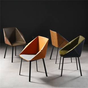 Nordic Chair Light Luxury Leather Chair Dining Room Chairs