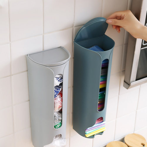 Kitchen Wall-Mounted Plastic Bag Storage Holder Garbage-封面