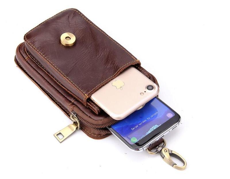 Genuine Leather Bag Mobile Phone Belt Flip Cover Cases