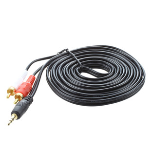 3M Metre 3.5mm Male to 2 x RCA Twin Gold Stereo Speaker Lead