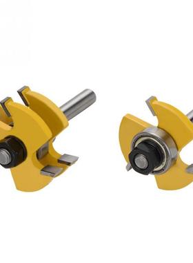 2PCS 1/2in Shank Tongue and Groove Router Bits with 3 Cuttin