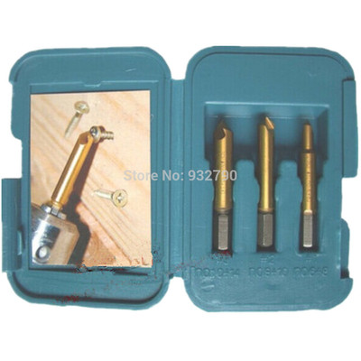3pcs Ti Coated HSS4241 Easy Out Drill Broken Rusted Stripped
