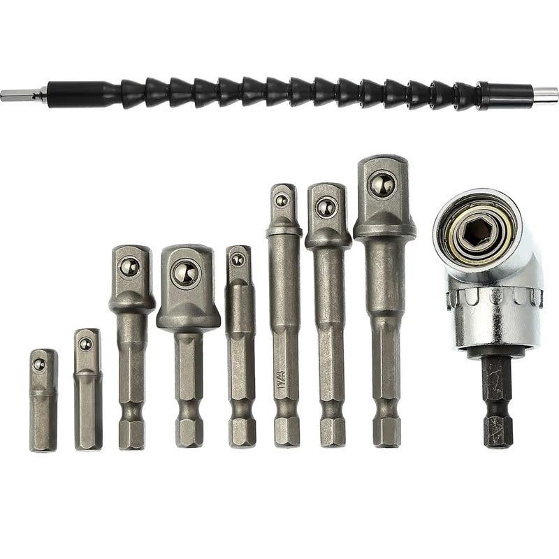 8pcs Socket Adapter Hex Shank Drill Nut Driver Power Extensi