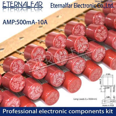 Round Fuse Slow Blow T500mA T1A 2A 2.5A T3.15A 4A 5A 6.3A 8A