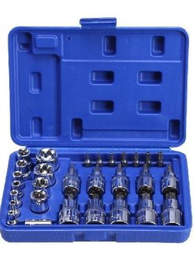 29PC Torx Star Socket Set & Bit Male Female E & T So