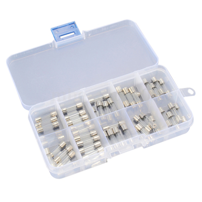 50pcs 5x20mm 250mA~6.3A Fast Blow Glass Tube Fuse Assortment