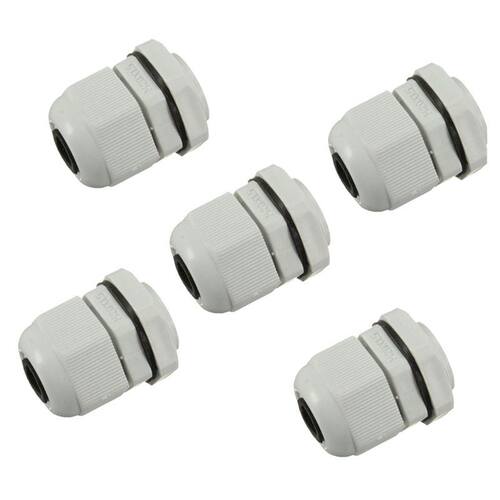 5 x M20 20mm White Compression Cable Stuffing Gland Lock