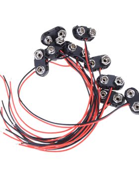 10pcs T Type 9V Snap Connector clip Lead Wires holder 15cm l