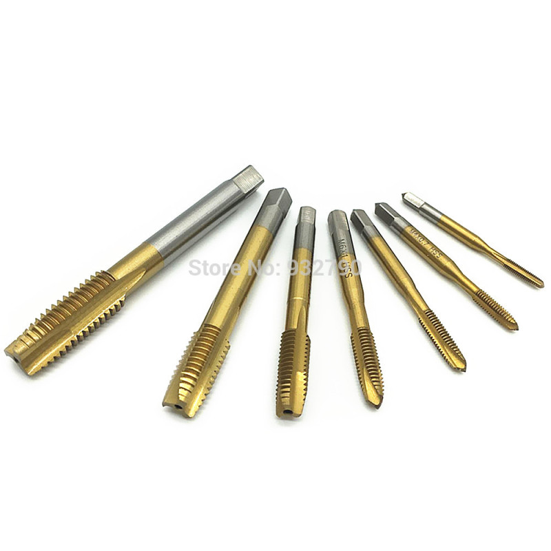 7pcs Machine Spiral Point Plug Tap M3 M4 M5 M6 M8 M10 M12 St