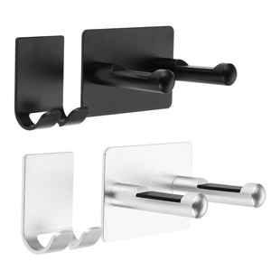 1Set Space Aluminum Wall Mount Plug Hook Hair Dryer Holder