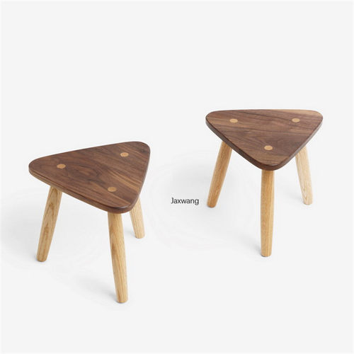 Designer Living Room Stools Wooden Ink Triangle Stool