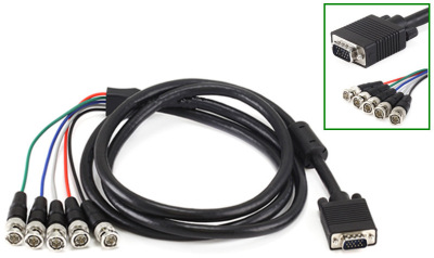 VGA HD-15 to 5 BNC RGB Video Cable for HDTV Monitor cable  1