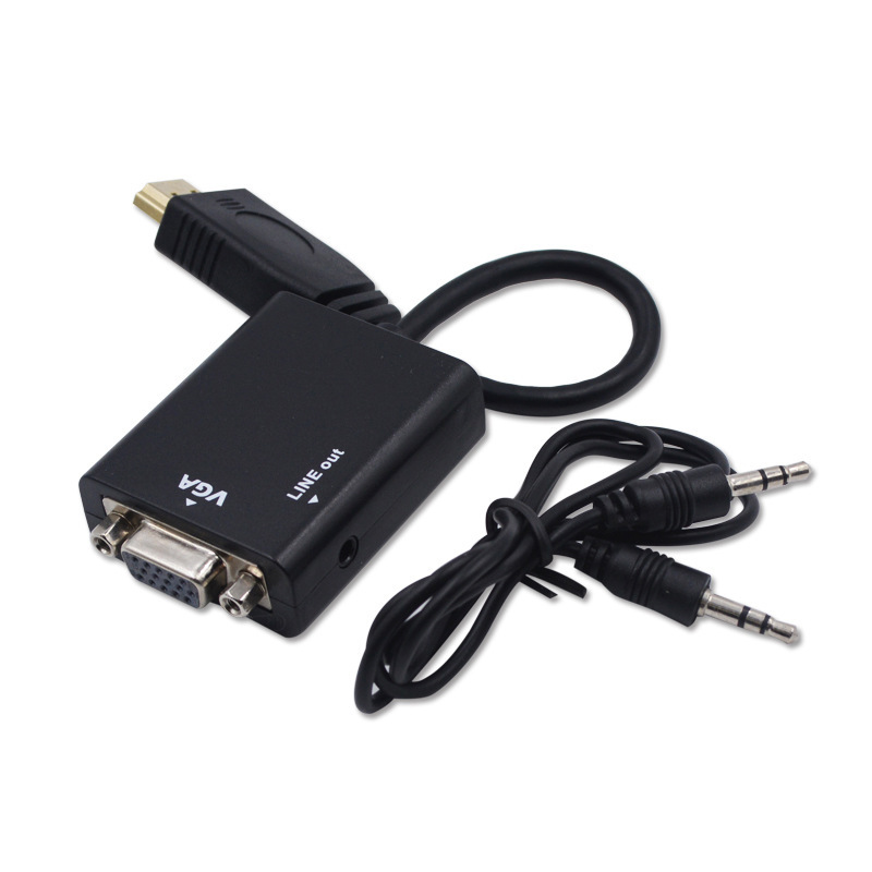 Switcher HDMI to VGA + 3.5mm with audio computer to TV conve