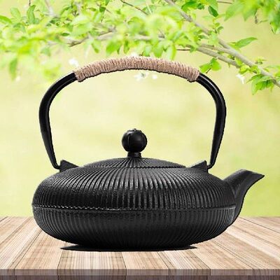 800ML Japanese Cast Iron Teapot With Filter Flat Kettle For