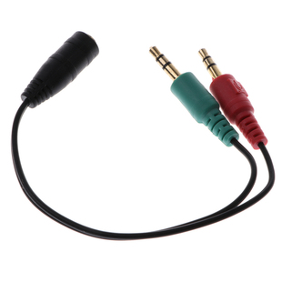 3.5mm Headphone Mic Audio Y Splitter Cable 1 Female to Male