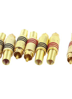 7 Pcs Solderless Spring Male RCA Plug Audio Connector Adapte