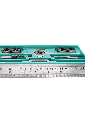 12pcs Metric Tap and Dies Set NC Screw Thread Plugs Taps All