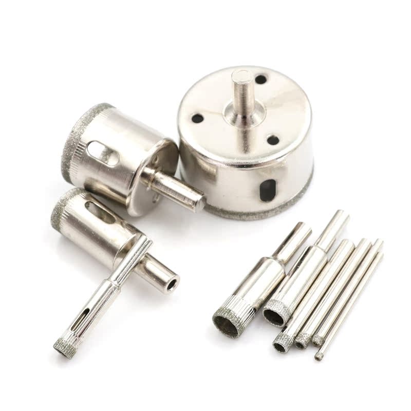 10PCS  8-50mm Diamond Coated Core Hole Saw Drill BitsCutter