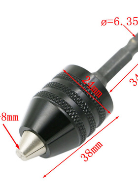 0.3-8mm Black Keyless Drill Chuck Screwdriver Impact Driver