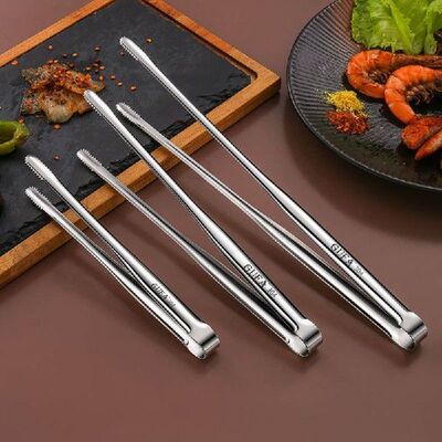 Stainless Steel Food Grill Tongs Korean Japanese BBQ Tong