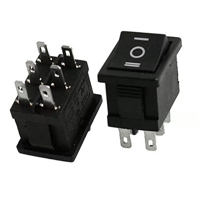 10 Pcs DPDT ON-OFF-ON Snap In Rocker Switch 6A/250V 10A/125V