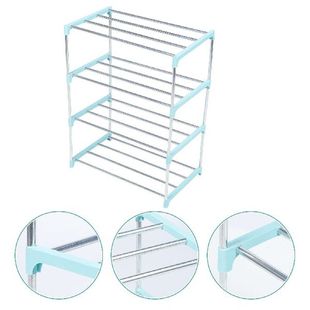 Shoe Rack Shoes Storage Shelf 4 Tier Organizer Metal Narrow