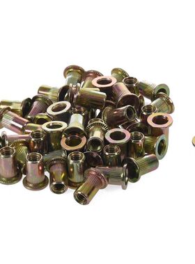 5mm Thread Dia 13mm Long Rivet Nut Insert Nutsert Gold Tone