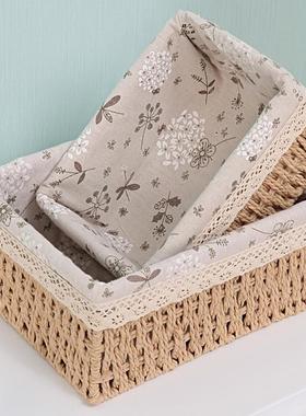 Wicker Storage Box Japanese Style Fabric Organizer Clothes