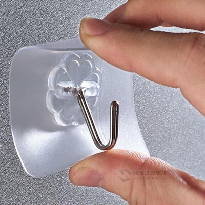12pcs Strong Seamless Hook Waterproof Transparent Wall er Ha