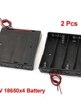 2pcs Storage Case 4x18650 3.7V Battery Holder w Wire Leads
