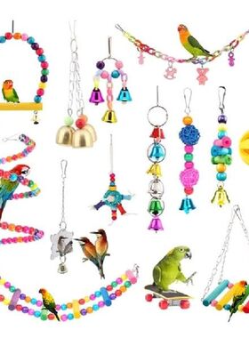 K5DC Bird Toys 14 Pieces Set Including Swing Ladder Rope