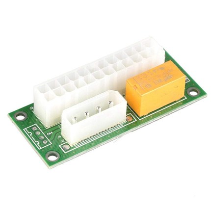 5Pcs Dual PSU Adapter ATX Power Supply 24Pin To 4Pin Sync St