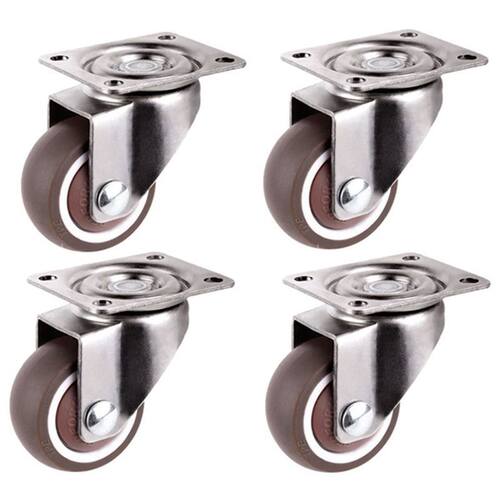 Mini casters, 1 inch/25 mm diameter, ultraquiet wheel for bo